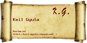 Keil Gyula névjegykártya